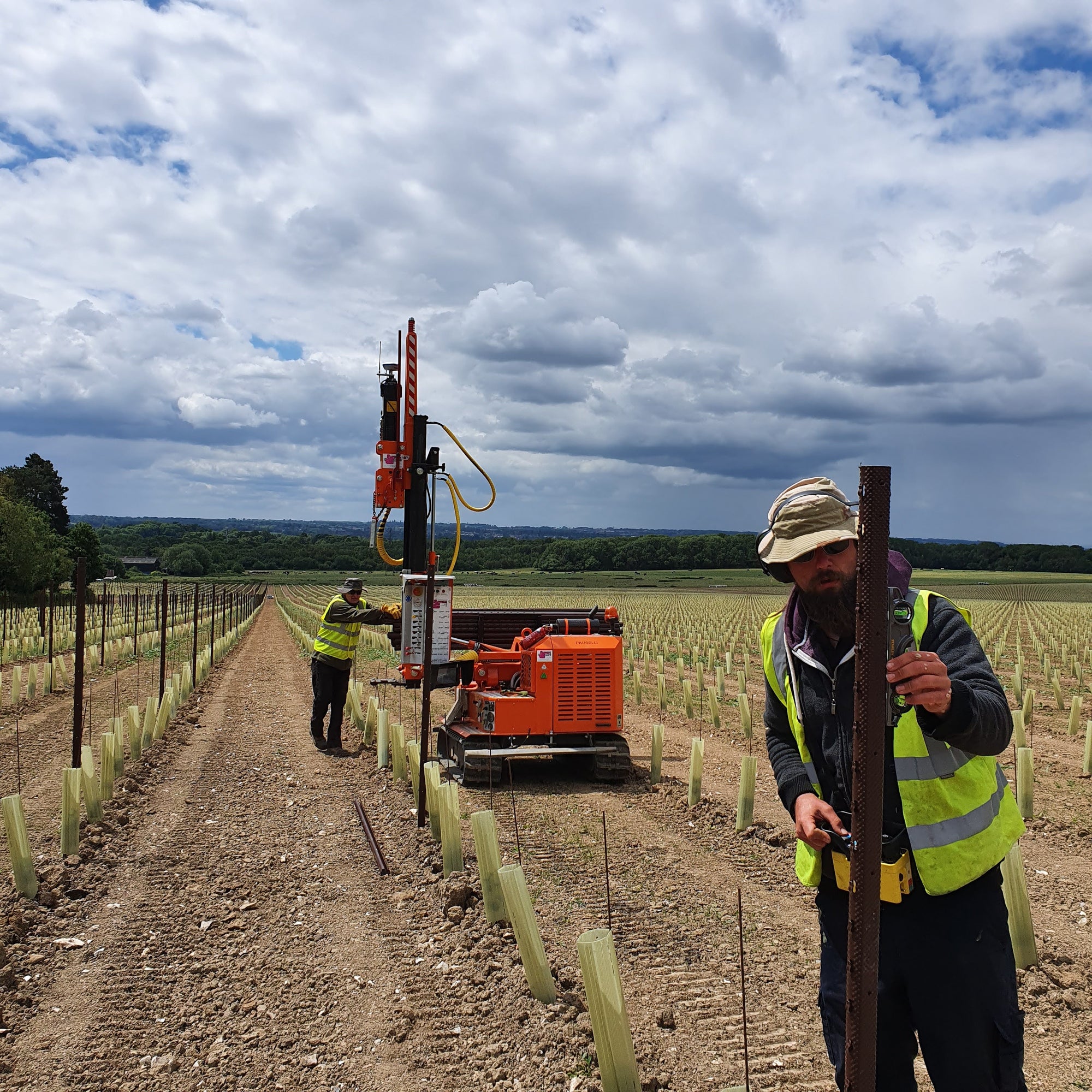 VineWorks crew plotting out vineyard