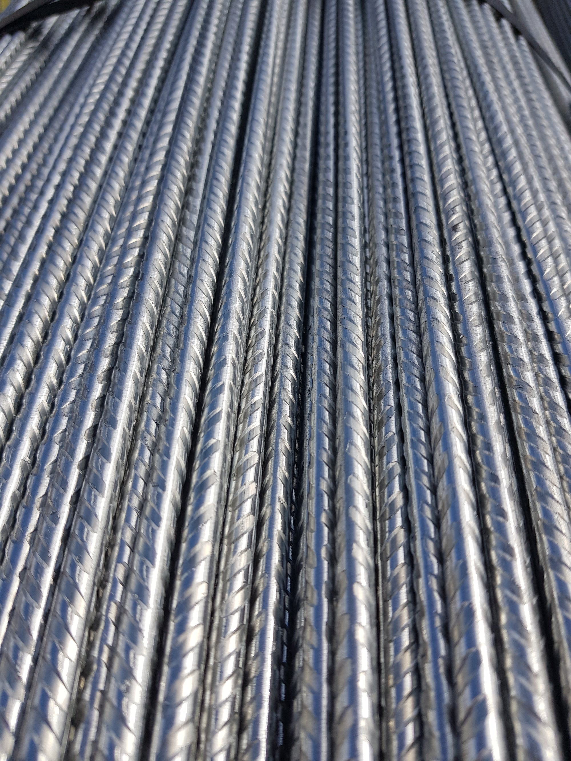 Close Up of Rebar on Metal Stakes