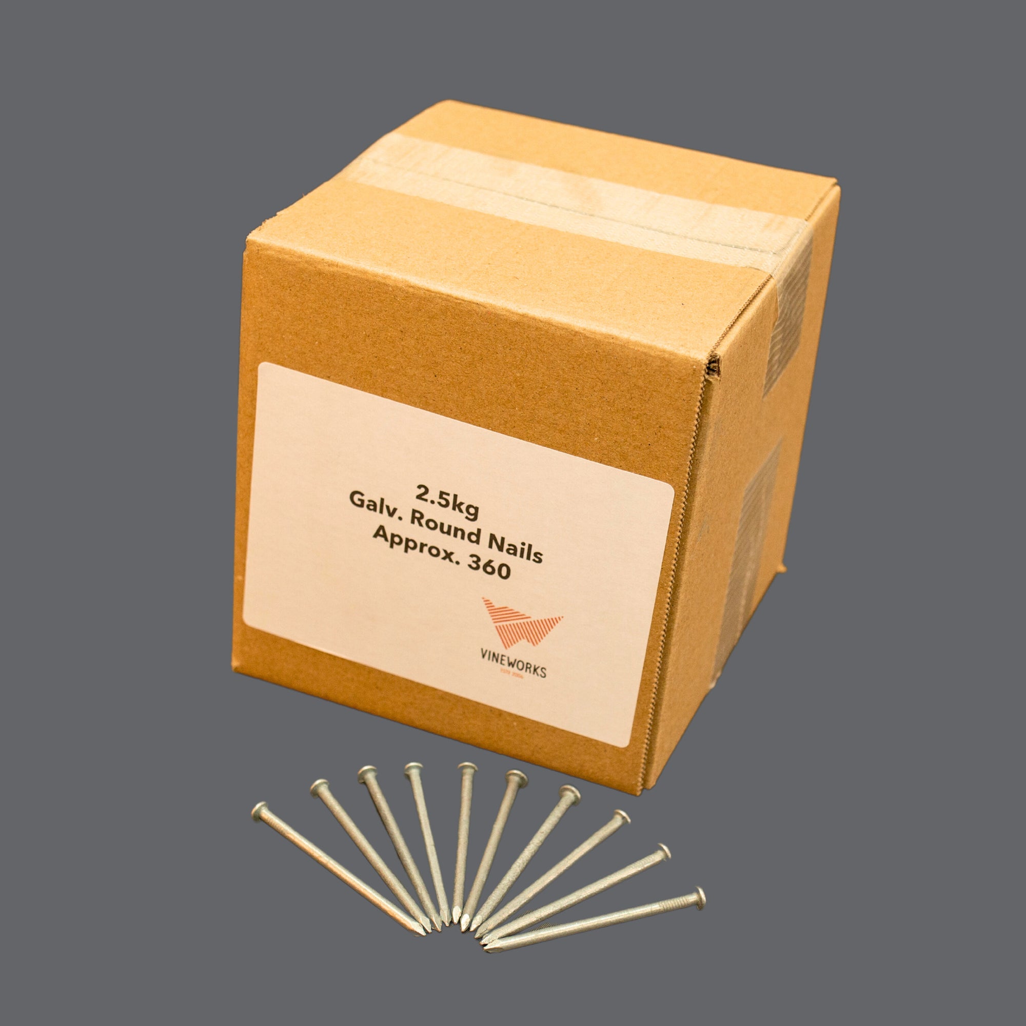 Galvanised Metal Nails, Wooden Trellis Posts, 2.5kg