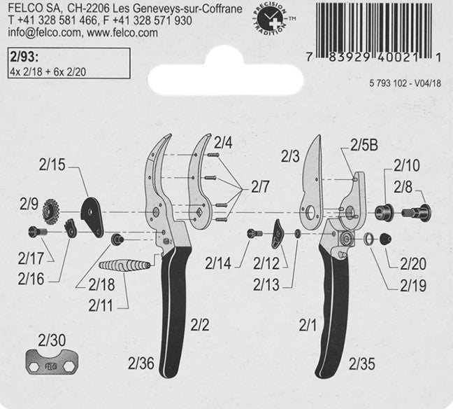 Felco cushion/Shock Abs Kit. 2/93