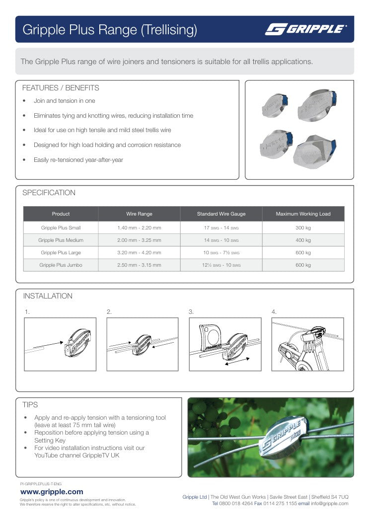 Gripple Medium Two-Way Wire Tensioners / Bag of 20