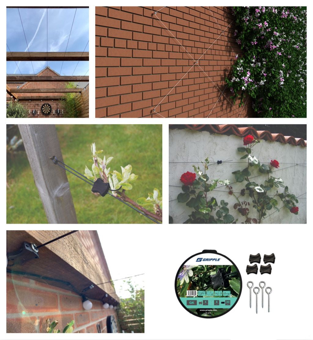 Gripple Garden Trellis Starter Kit: Wire, Tensioners, Hooks