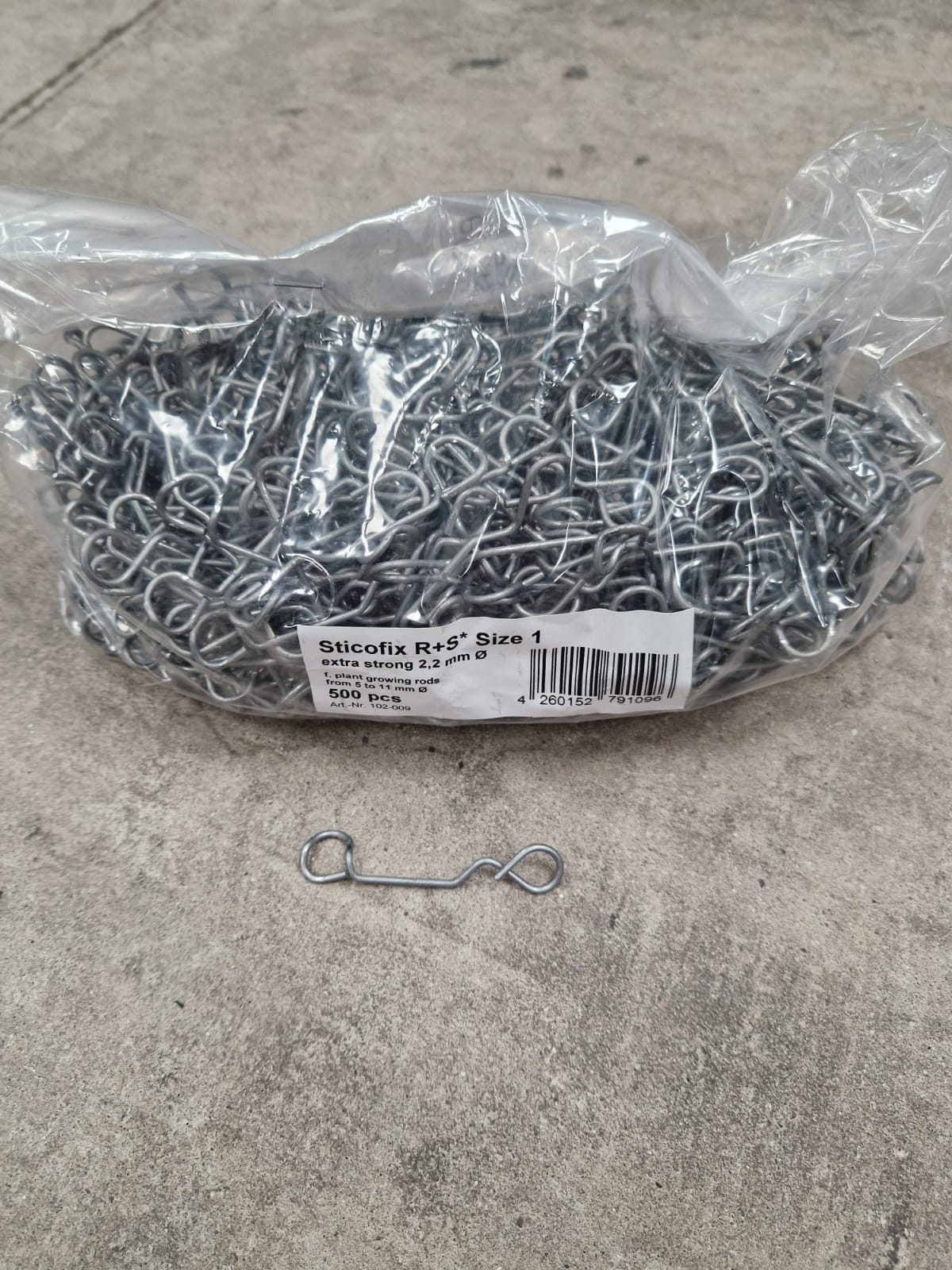 Horizontal Tutor Rod Clips: Metal/Fibreglass Canes, Bag/500